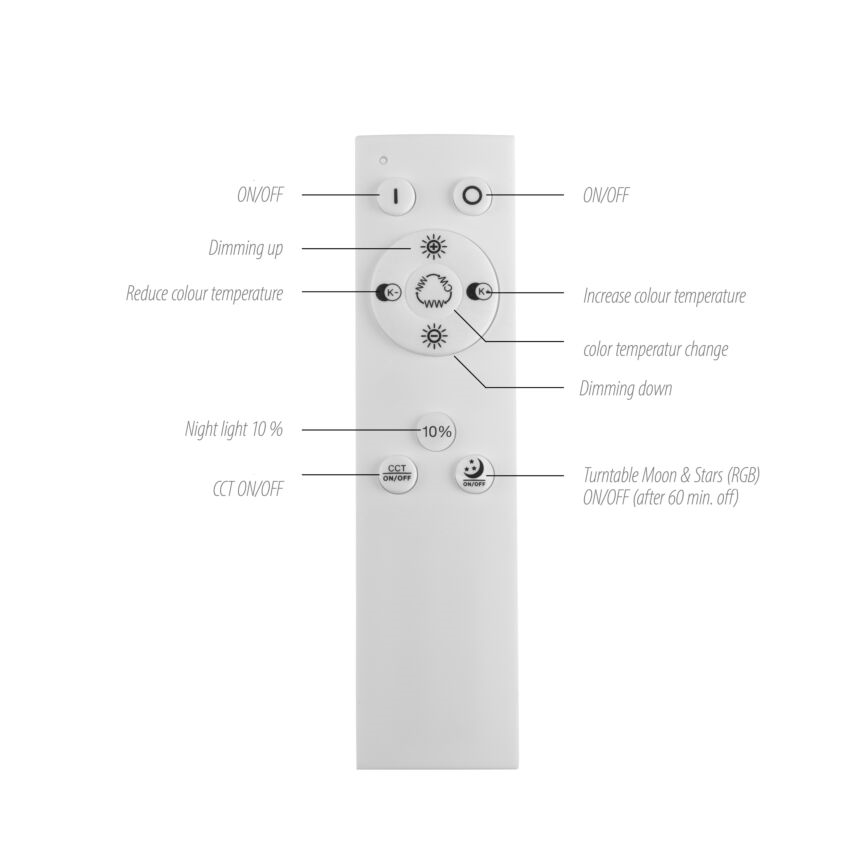 Leuchten Direkt 15572-18 - LED RGBW Ściemnialny plafon ASTRO LED/17,5W/230V 2700-5000K + pilot