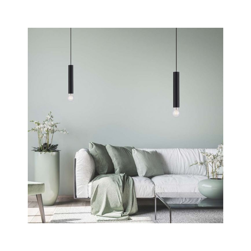 Leuchten Direkt 15617-18 - Żyrandol na lince BRUNA 1xE27/60W/230V czarny