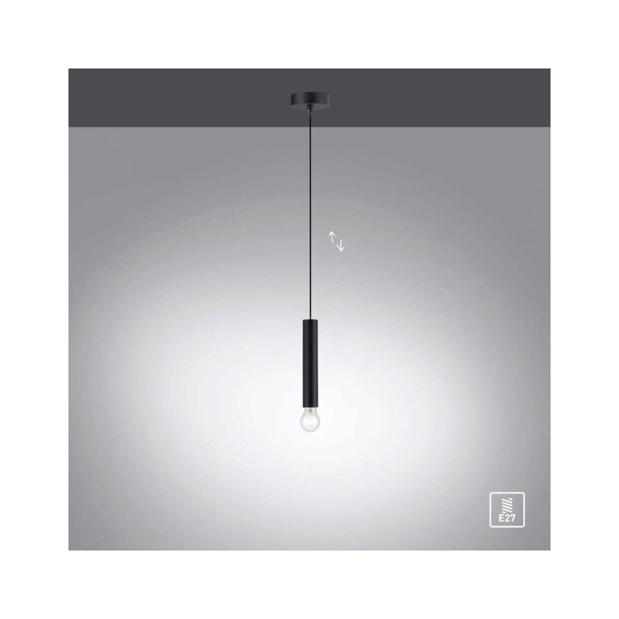 Leuchten Direkt 15617-18 - Żyrandol na lince BRUNA 1xE27/60W/230V czarny