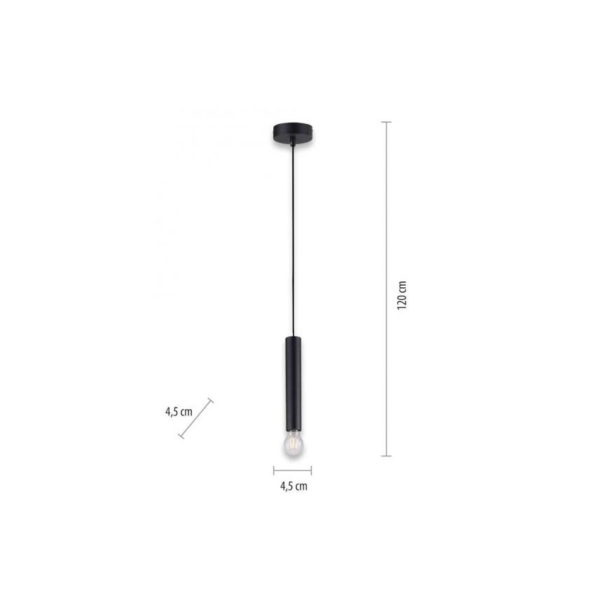 Leuchten Direkt 15617-18 - Żyrandol na lince BRUNA 1xE27/60W/230V czarny