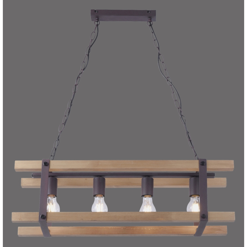 Leuchten Direkt 15684-79 - Żyrandol na łańcuchu EDITH 4xE27/60W/230V sosna