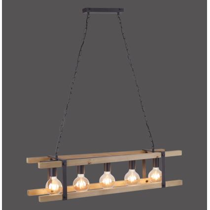 Leuchten Direkt 15685-79 - Żyrandol na łańcuchu EDITH 5xE27/60W/230V sosna