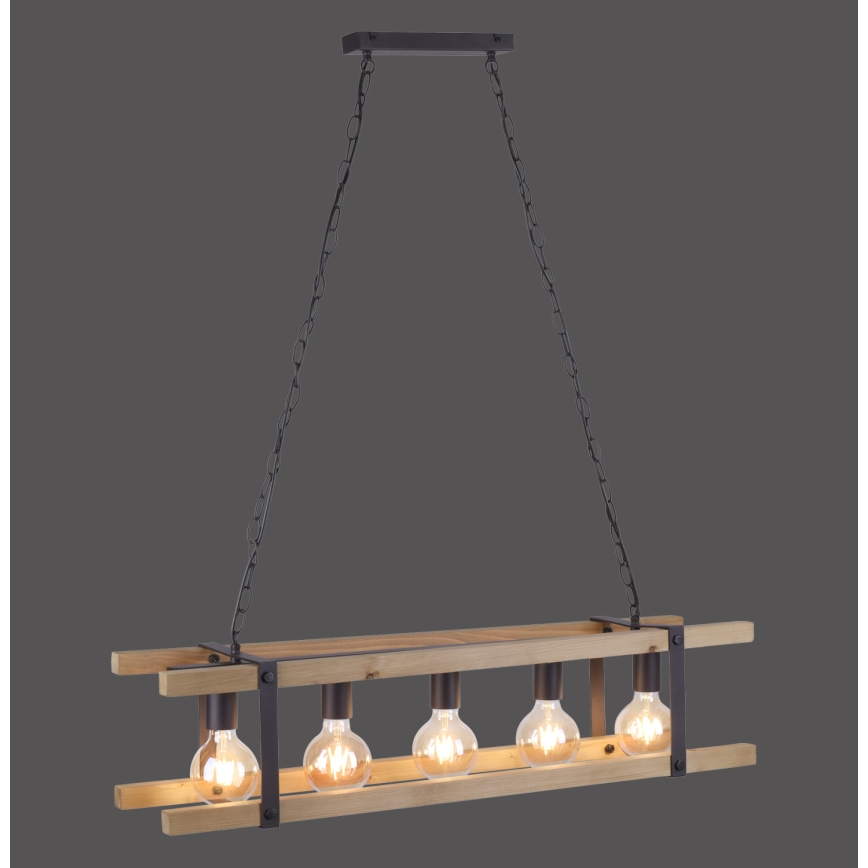 Leuchten Direkt 15685-79 - Żyrandol na łańcuchu EDITH 5xE27/60W/230V sosna