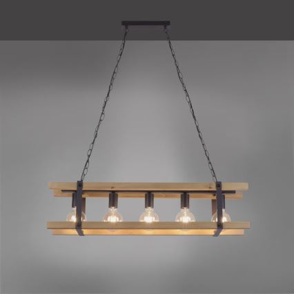 Leuchten Direkt 15685-79 - Żyrandol na łańcuchu EDITH 5xE27/60W/230V sosna