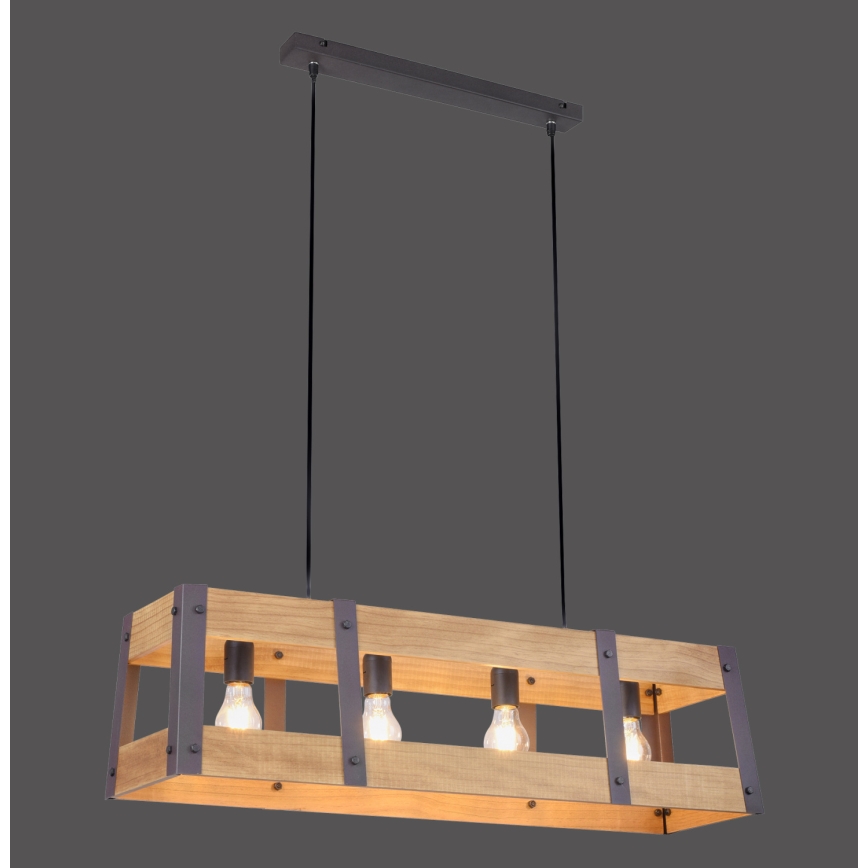 Leuchten Direkt 15721-79 - Żyrandol na lince CRATE 4xE27/60W/230V