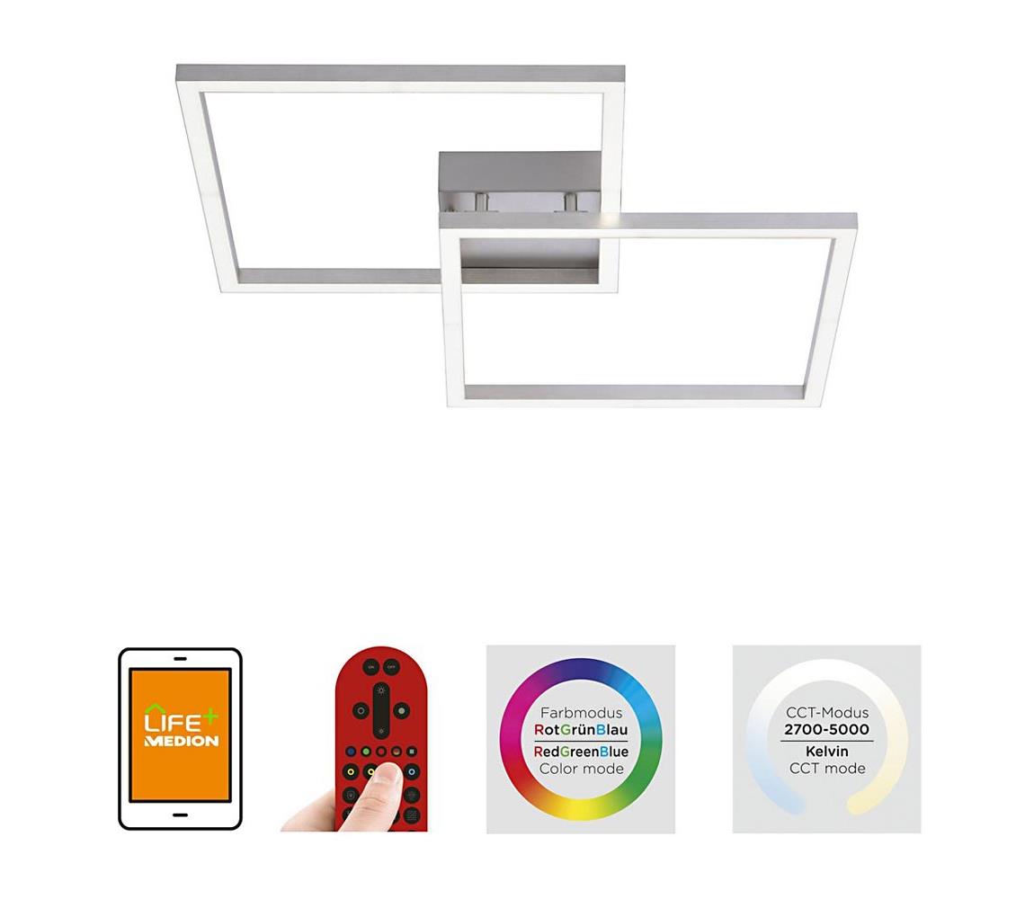 Leuchten Direkt 16429-55 - LED RGB Plafon ściemnialny 2xLED/12,5W/230V + Pilot