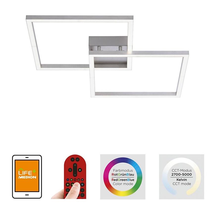 Leuchten Direkt 16429-55 - LED RGB Plafon ściemnialny LOLA 2xLED/12,5W/230V Tuya + Pilot