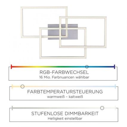Leuchten Direkt 16431-55 - LED RGB Żyrandol natynkowy ściemnialny MAXI LED/27W/230V + Pilot zdalnego sterowania