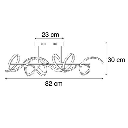 Leuchten Direkt 19032-21 - LED Ściemniany żyrandol natynkowyCURLS LED/25,8W/230V