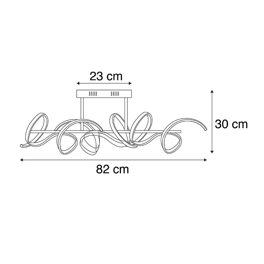 Leuchten Direkt 19032-21 - LED Ściemniany żyrandol natynkowyCURLS LED/25,8W/230V
