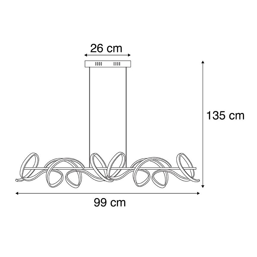 Leuchten Direkt 19033-21 - LED Ściemniany żyrandol na lince CURLS LED/40,8W/230V