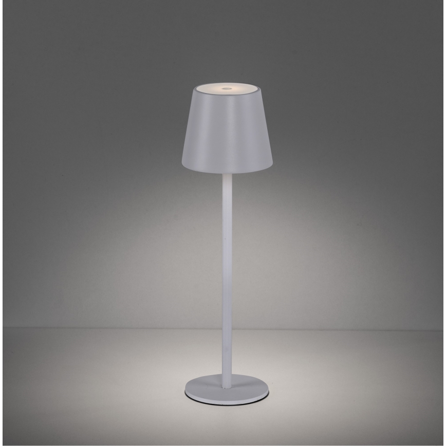 Leuchten Direkt 19250-16 - LED Zewnętrzna ściemnialna akumulatorowa lampa stołowa EURIA LED/3W/5V 2600 mAh IP54 biały