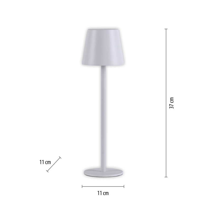 Leuchten Direkt 19250-16 - LED Zewnętrzna ściemnialna akumulatorowa lampa stołowa EURIA LED/3W/5V 2600 mAh IP54 biały