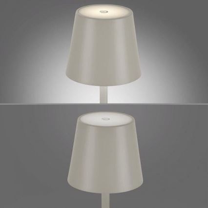 Leuchten Direkt 19250-40 - LED Zewnętrzna ściemnialna akumulatorowa lampa stołowa EURIA LED/3W/5V 2600 mAh IP54 szary