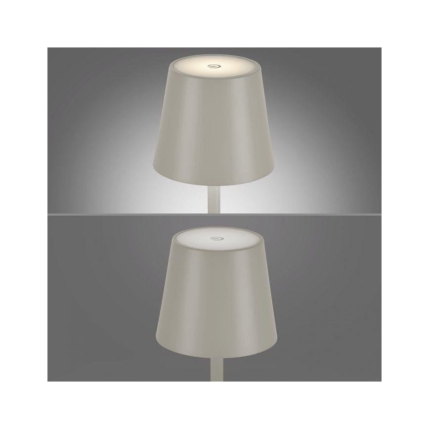 Leuchten Direkt 19250-40 - LED Zewnętrzna ściemnialna akumulatorowa lampa stołowa EURIA LED/3W/5V 2600 mAh IP54 szary