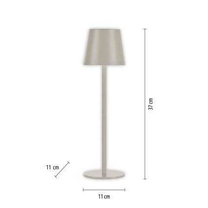 Leuchten Direkt 19250-40 - LED Zewnętrzna ściemnialna akumulatorowa lampa stołowa EURIA LED/3W/5V 2600 mAh IP54 szary