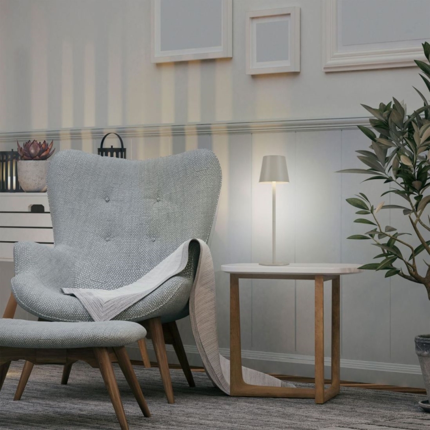 Leuchten Direkt 19250-40 - LED zewnętrzna ładowalna lampa stołowa ściemnialna EURIA LED/3W/5V 2600 mAh IP54 szara