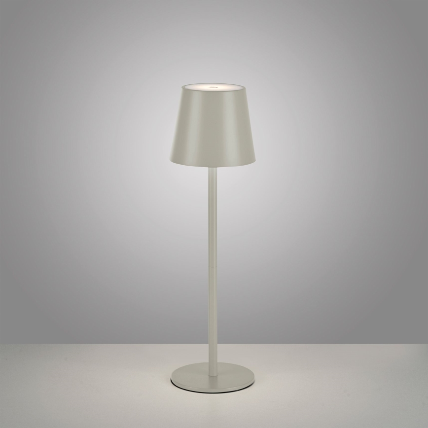 Leuchten Direkt 19250-40 - LED zewnętrzna ładowalna lampa stołowa ściemnialna EURIA LED/3W/5V 2600 mAh IP54 szara