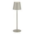 Leuchten Direkt 19250-40 - LED zewnętrzna ładowalna lampa stołowa ściemnialna EURIA LED/3W/5V 2600 mAh IP54 szara