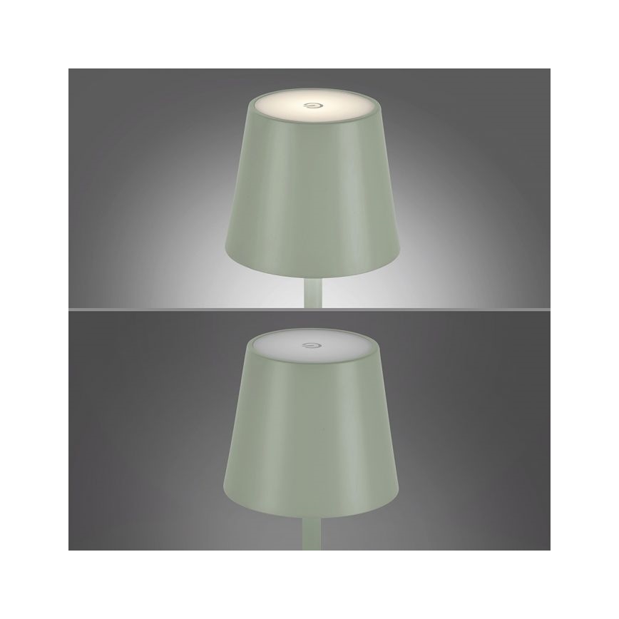 Leuchten Direkt 19250-43 - LED Zewnętrzna ściemnialna akumulatorowa lampa stołowa EURIA LED/3W/5V IP54 zielony