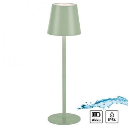 Leuchten Direkt 19250-43 - LED Zewnętrzna ściemnialna akumulatorowa lampa stołowa EURIA LED/3W/5V IP54 zielony