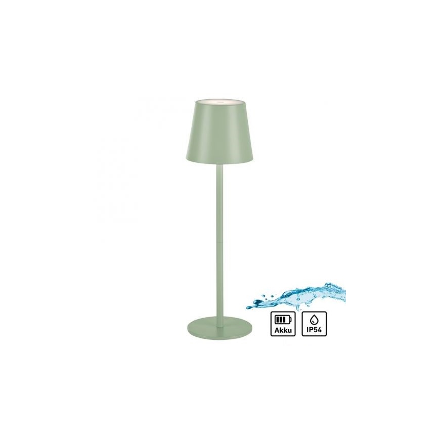 Leuchten Direkt 19250-43 - LED Zewnętrzna ściemnialna akumulatorowa lampa stołowa EURIA LED/3W/5V IP54 zielony