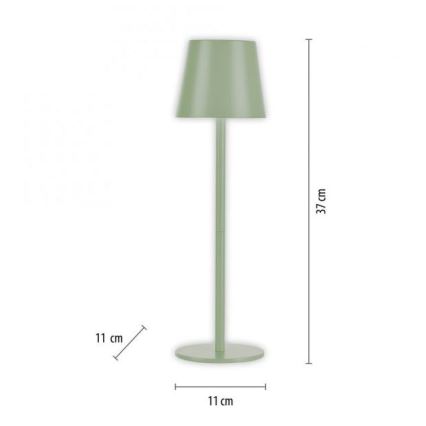 Leuchten Direkt 19250-43 - LED Zewnętrzna ściemnialna akumulatorowa lampa stołowa EURIA LED/3W/5V IP54 zielony