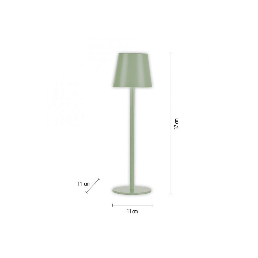 Leuchten Direkt 19250-43 - LED Zewnętrzna ściemnialna akumulatorowa lampa stołowa EURIA LED/3W/5V IP54 zielony