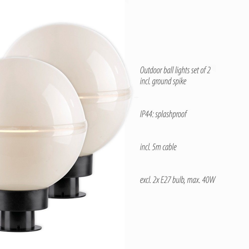 Leuchten Direkt 19322-16-2 - ZESTAW 2x Lampa zewnętrzna 1xE27/40W/230V śr. 20 cm IP44