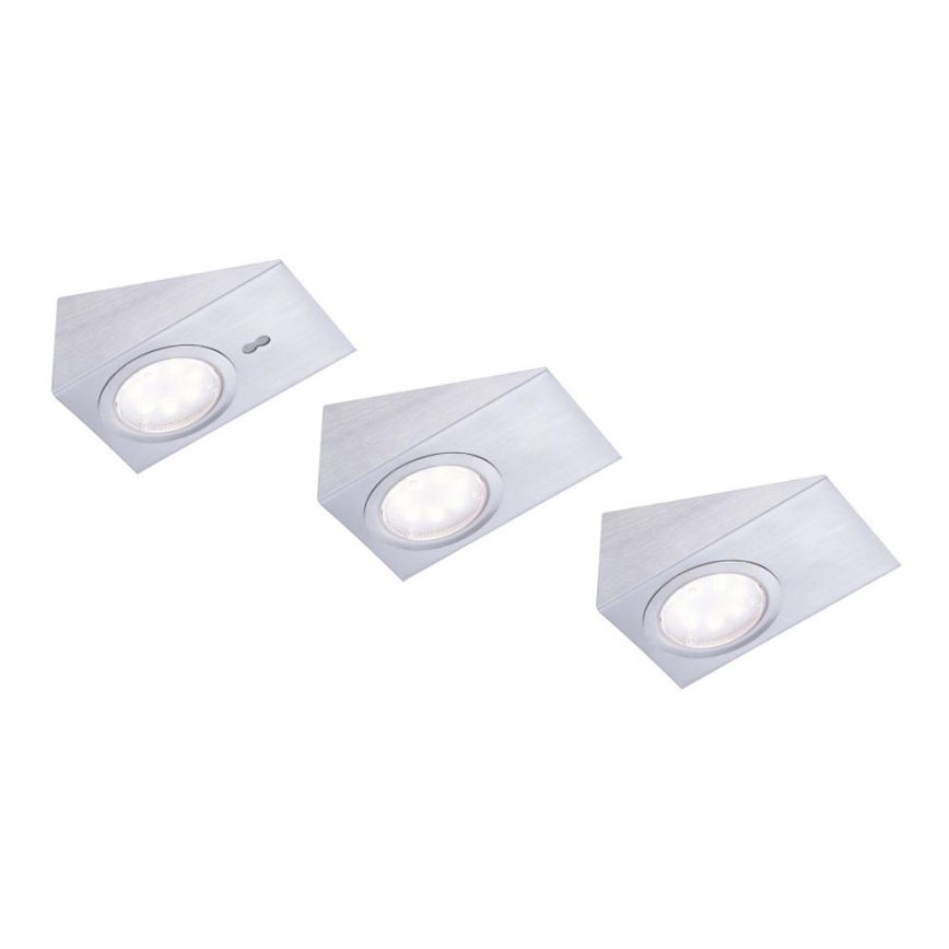 Leuchten Direkt 84111-55-3 - SET 3x LED Oświetlenie mebli z czujnikiem THEO LED/3,6W/230V