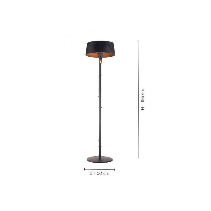 Leuchten Direkt 99507-18 - Grzejnik zewnętrzny GLOW 1500W/230V 1,95 m IP44 czarny