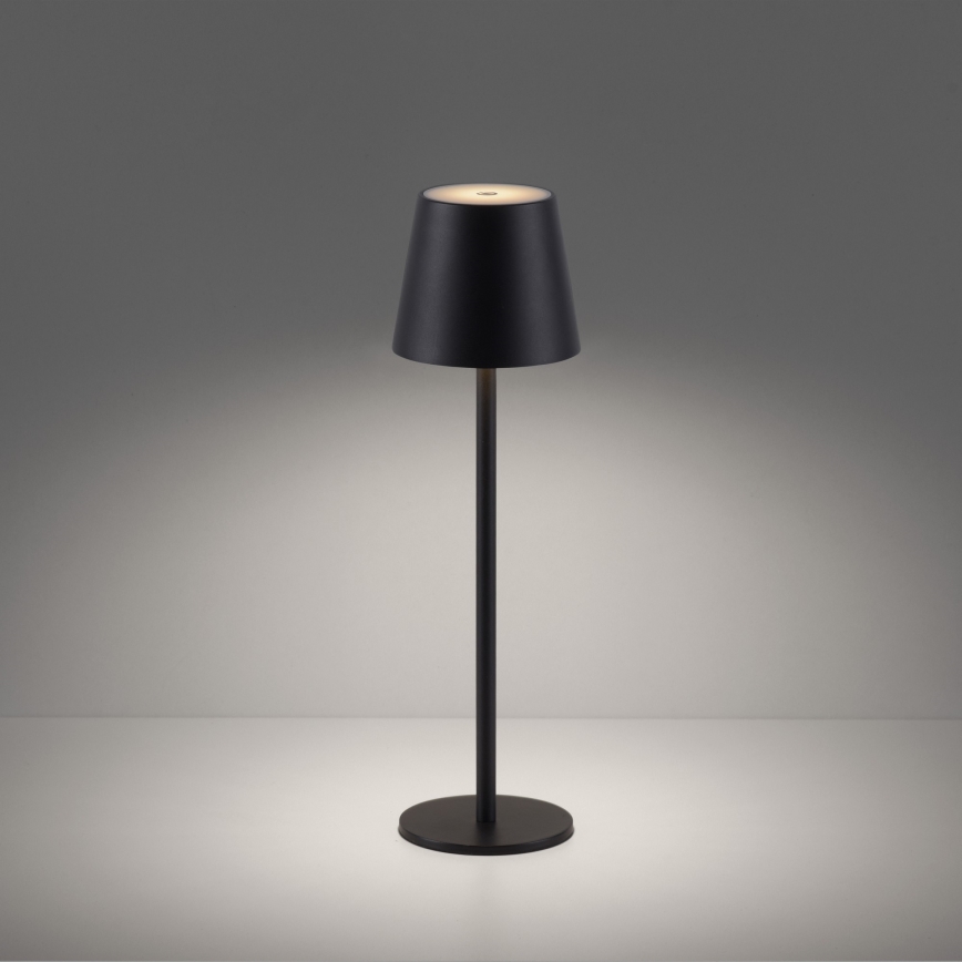 Leuchten Direkt 19250-18 - LED Zewnętrzna ściemnialna akumulatorowa lampa stołowa EURIA LED/3W/5V 2600 mAh IP54 czarny