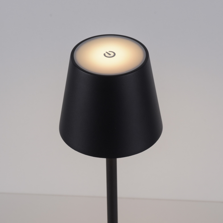 Leuchten Direkt 19250-18 - LED Zewnętrzna ściemnialna akumulatorowa lampa stołowa EURIA LED/3W/5V 2600 mAh IP54 czarny