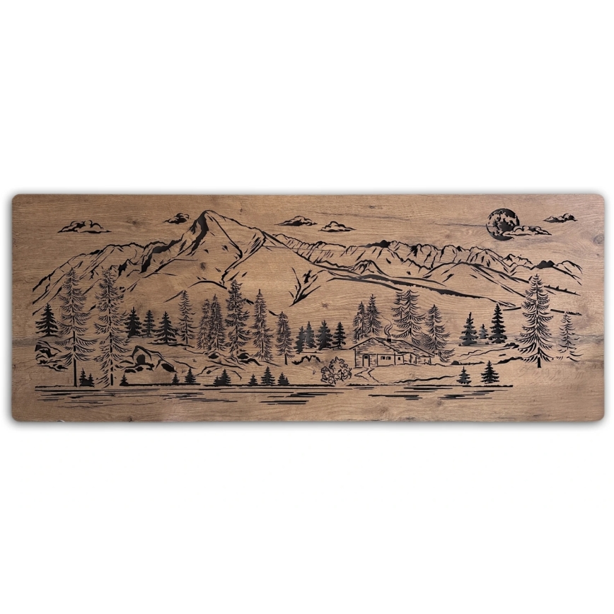 Li-Go 23524/DUB2 - Ściemnialna dekoracja ścienna LED/24W/230V 130x50 cm dąb/Górska chata