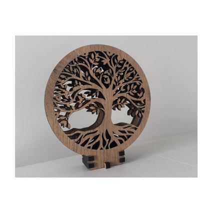 Li-Go 23577/DUB2 - LED ściemnialna dekoracja stołowa LED/12W/230V 20x22 cm dąb/Drzewo życia