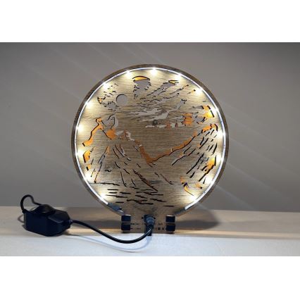 Li-Go 23595/DUB2 - Dekoracja stołowa LED z regulacją jasności LED/12W/230V 20x22 cm dąb/Misie