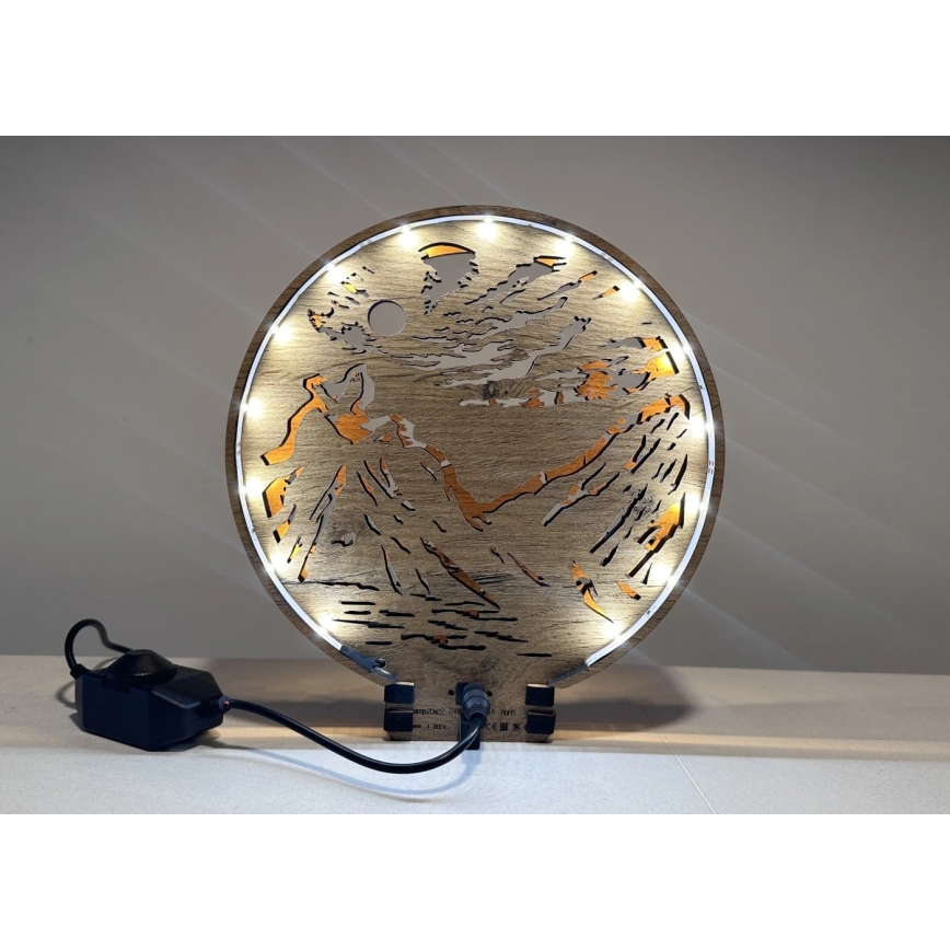 Li-Go 23595/DUB2 - Dekoracja stołowa LED z regulacją jasności LED/12W/230V 20x22 cm dąb/Misie