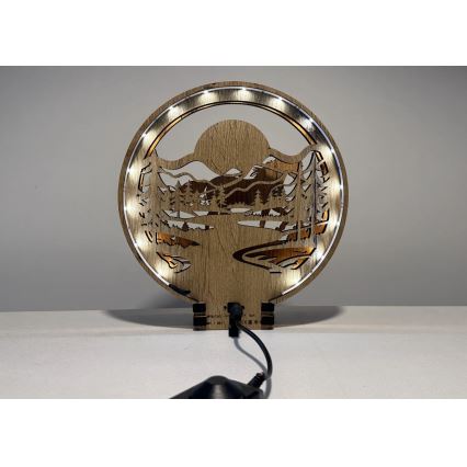 Li-Go 23598/DUB2 - LED ściemnialna ozdoba stołowa LED/12W/230V 20x22 cm dąb/Koń