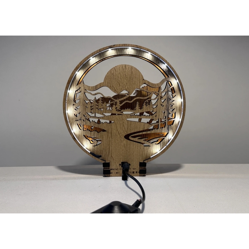 Li-Go 23598/DUB2 - LED ściemnialna ozdoba stołowa LED/12W/230V 20x22 cm dąb/Koń