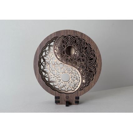 Li-Go 23607/O - LED ściemnialna dekoracja stołowa LED/12W/230V 20x22 cm orzech/Jin Jang