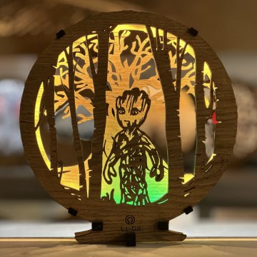 Li-Go 23613/DUB2 - LED ściemnialna dekoracyjna lampa stołowa LED/12W/230V 20x22 cm dąb/Grut