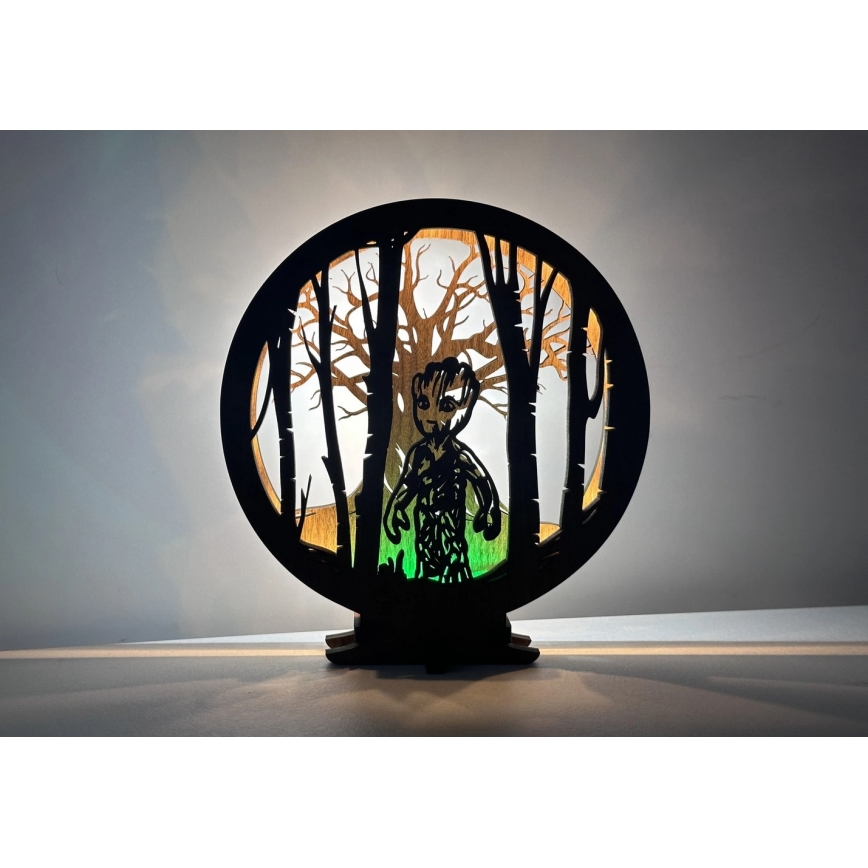 Li-Go 23613/DUB2 - ściemnialna dekoracyjna lampka stołowa LED, 12W/230V, 20x22 cm, dąb/Grut