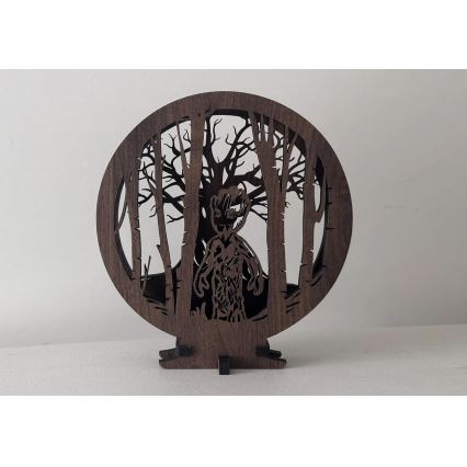 Li-Go 23613/DUB2 - ściemnialna dekoracyjna lampka stołowa LED, 12W/230V, 20x22 cm, dąb/Grut