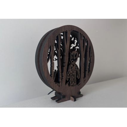 Li-Go 23613/DUB2 - ściemnialna dekoracyjna lampka stołowa LED, 12W/230V, 20x22 cm, dąb/Grut