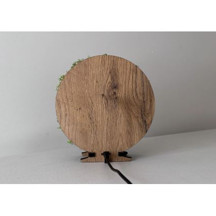 Li-Go 23625/DUB2 - Ściemnialna dekoracja stołowa LED LED/12W/230V 20x22 cm dąb/mechowa wiewiórka