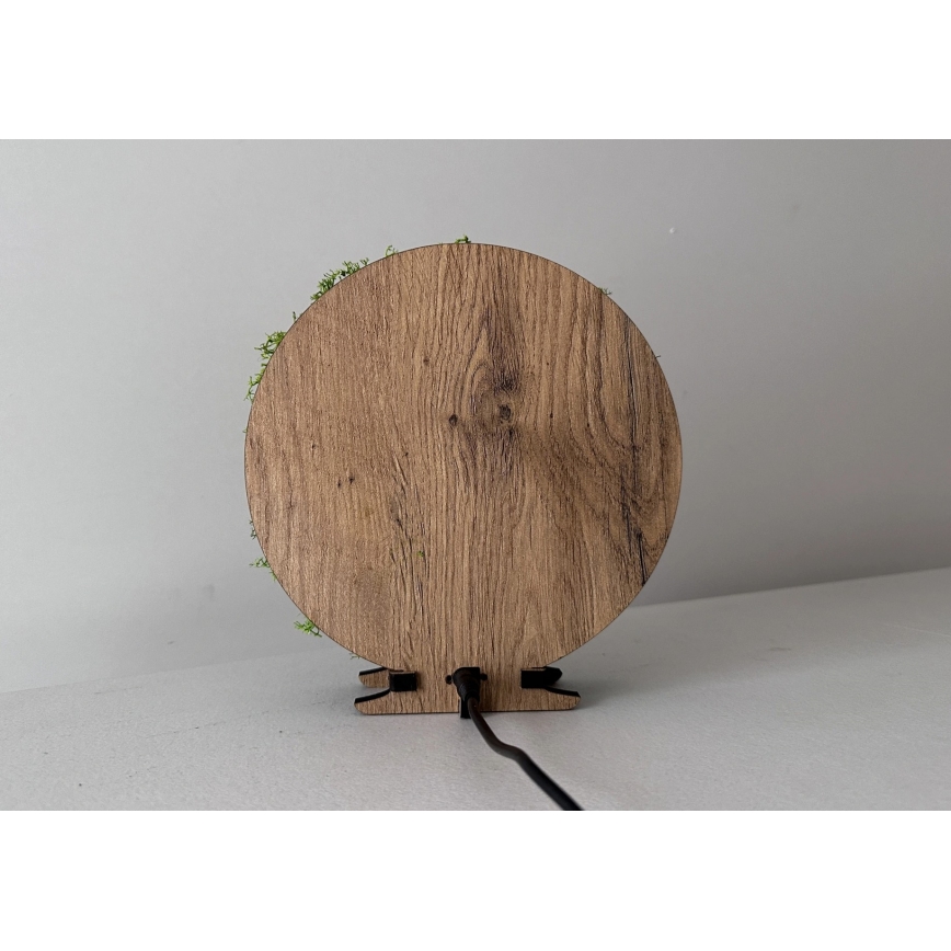 Li-Go 23625/DUB2 - Ściemnialna dekoracja stołowa LED/12W/230V 20x22 cm dąb/wiewiórka z mchu