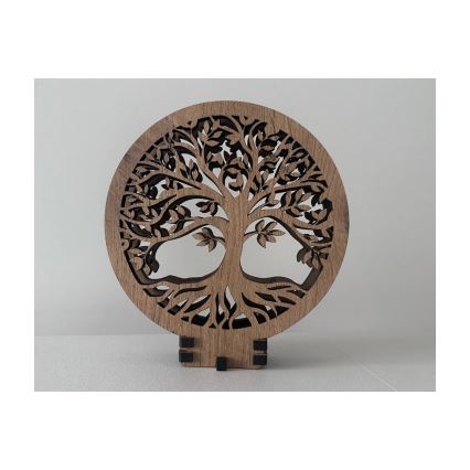 Li-Go 23648/DUB2 - ściemnialna dekoracyjna lampa stołowa LED/12W/230V 30x31 cm dąb/Drzewo życia