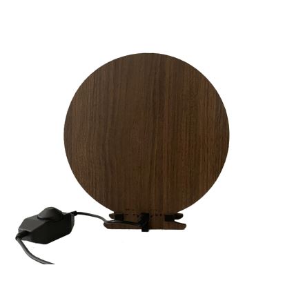 Li-Go 23654 - Dekoracyjna lampa stołowa LED z regulacją jasności LED/12W/230V 20x22 cm orzech/martwa natura z mchem