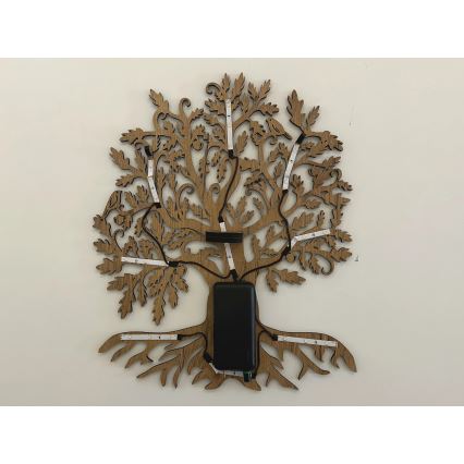 Li-Go 23673/DUB2 - ściemnialna dekoracja ścienna LED/10W/5V 20000 mAh 45x55 cm dąb + zdalne sterowanie (pilot)