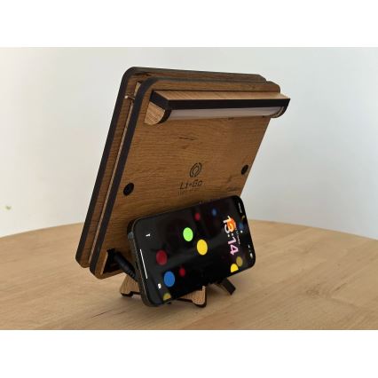 Li-Go 4070/DUB2 - Dekoracyjna lampa stołowa LED/12W/230V 19x19 cm dąb/koń